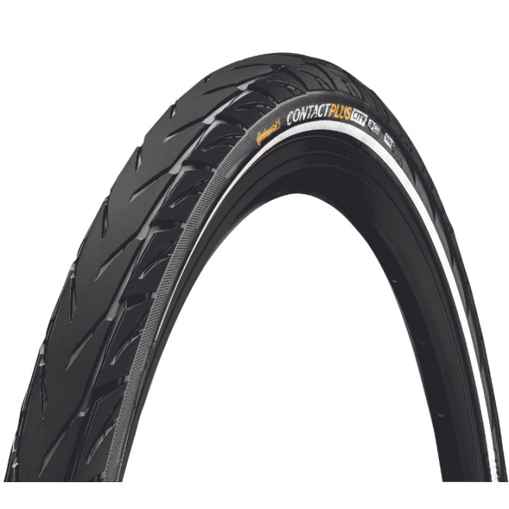 Pneu VTT Urbain - VAE 26 X 1.75 Continental Contact Plus City Noir Flanc Reflex Tr (47-559) Homologué VAE E50