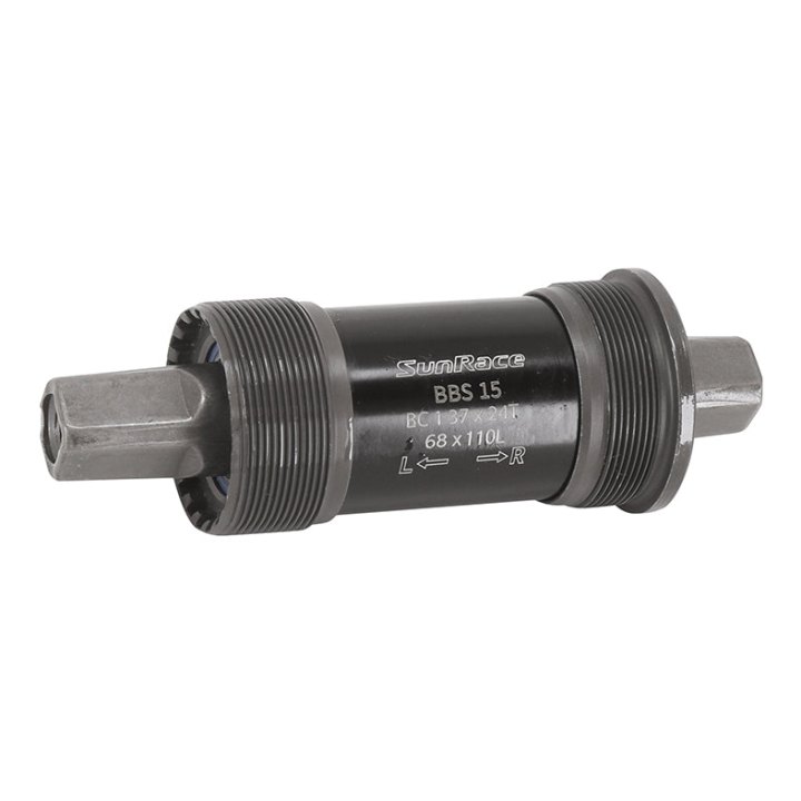 Boîtier Pédalier Sunrace Carré Bbs 110 mm (Boite De 68) Cuvettes Acier Filetage Anglais - Bsc - 1,37X24