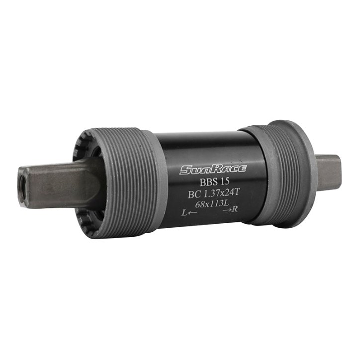 Boîtier Pédalier Sunrace Carré Bbs 113 mm (Boite De 68) Cuvettes Acier Filetage Anglais - Bsc - 1,37X24