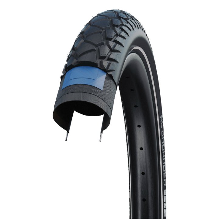Pneu VTT Suv - VAE 27.5 X 2.35 Schwalbe Al Grounder Addix Performance Noir Tr (60-584) Double Defense Flanc Reflex Homologué VAE E50