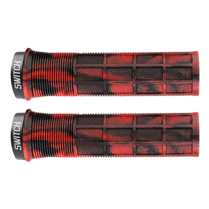 Poignée City-VTT Switch Supergrip Lock-On Rouge Fume (Paire)