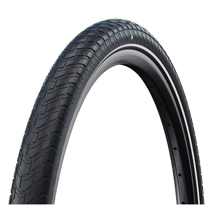Pneu VTT Urbain - VAE 28 X 2.00 Schwalbe Big Apple Tr Noir (50-622) Renfort Race Guard Flanc Reflex Homologué VAE E50