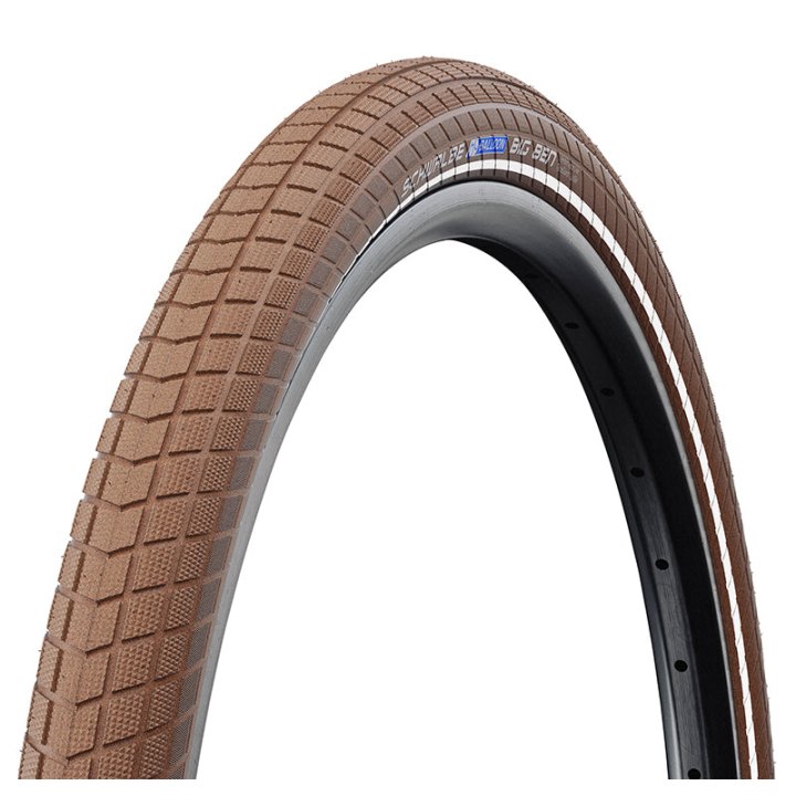 Pneu VTT Urbain - VAE 700 X 50 Schwalbe Big Ben Tr Marron (50-622) Renfort K-Guard Flanc Reflex (Twin Skin) Homologué VAE