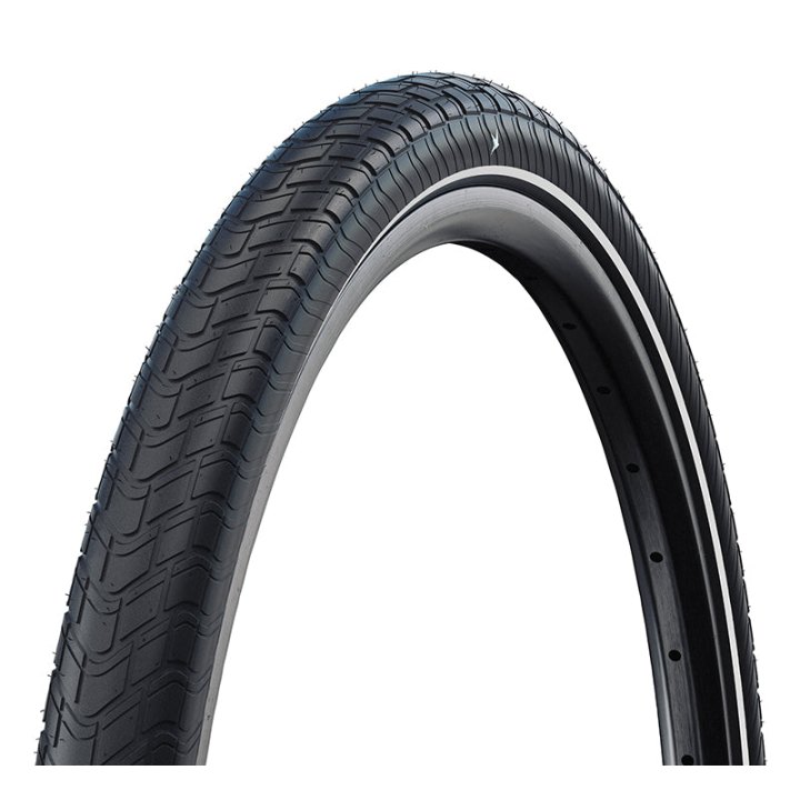 Pneu VTT Urbain 26 X 2.15 Schwalbe Big Apple Noir Tr (55-559) Renfort Raceguard Flanc Reflex - Compatible VAE