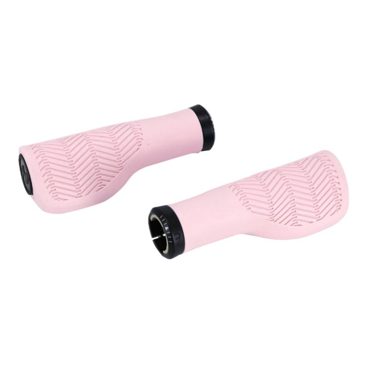 Poignée City Herrmans Nucore Town Ergonomique Avec Lock-On Rose Clair L 130 mm Diam 22 mm (Paire Sur Carte)