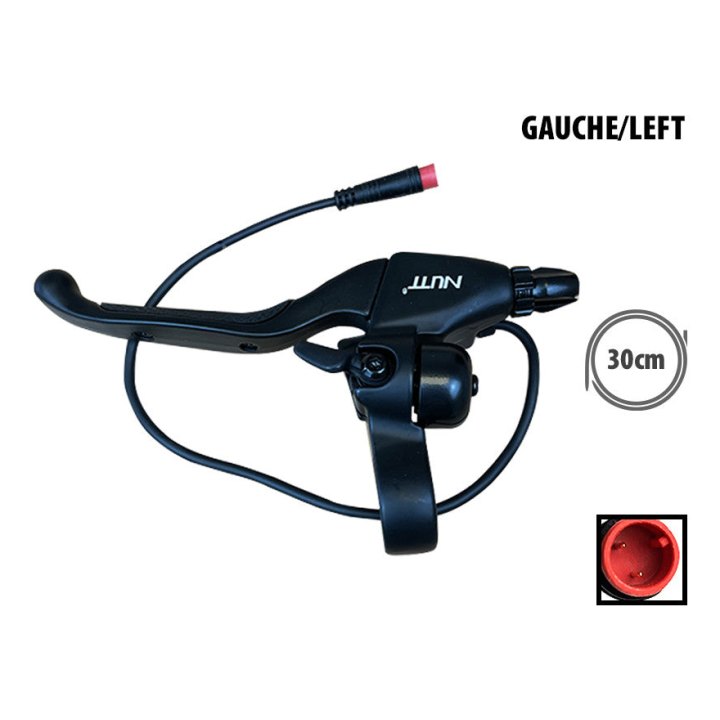 Poignée de frein gauche Nutt avec sonnette connecteur étanche 30cm