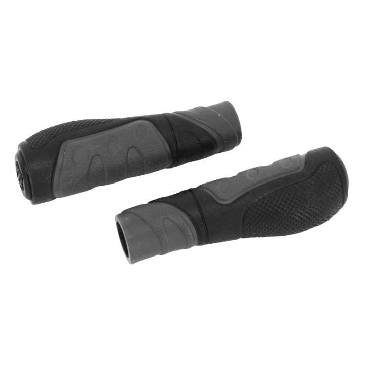 Poignée City-VTC Marwi Bi-Matiere Ergonomique Noir-Gris L128 mm Redecoupable A 85 mm (Paire)