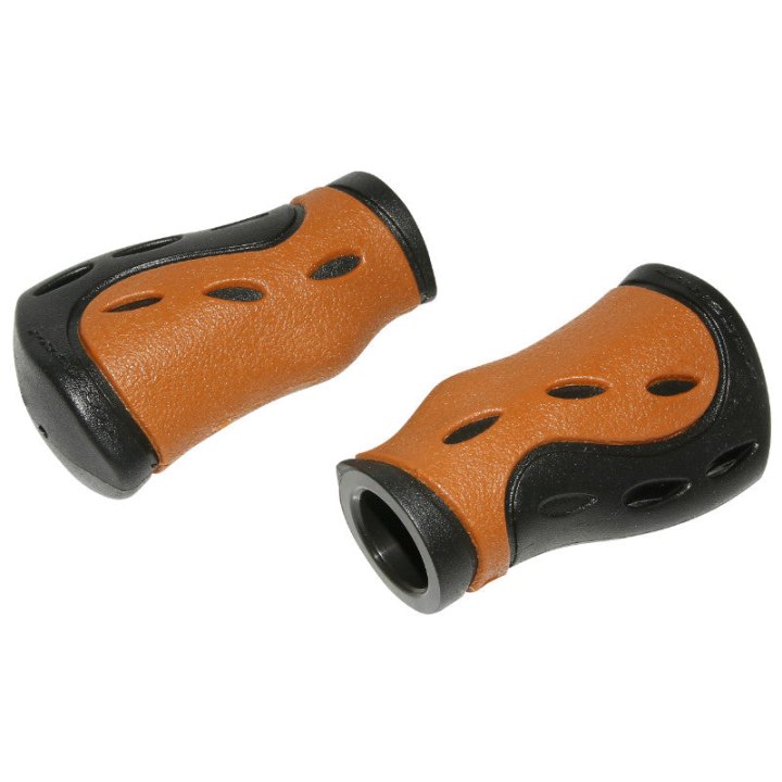 Poignée City-VTC Progrip 988 Noir-Marron Ø22 mm L85 mm (Paire) Style Vintage