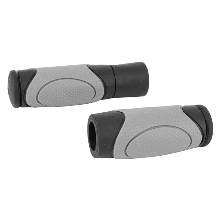 Poignée City-VTT Newton Bi-Matiere Noir-Gris L125 - 90 mm (Paire)