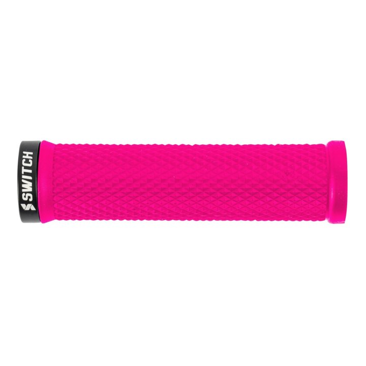 Poignée City-VTT Switch Flow Lock-On Rose Fluo (Paire)