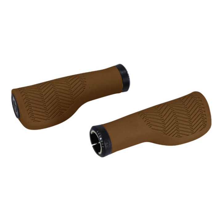 Poignée City Herrmans Nucore Town Ergonomique Avec Lock-On Marron Antique L 130 mm Diam 22 mm (Paire Sur Carte)