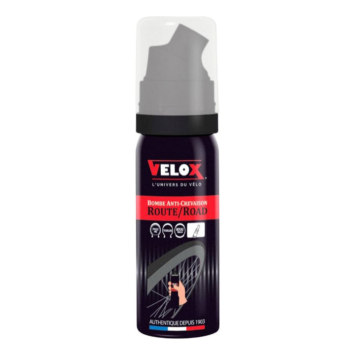 Bombe Anti-Crevaison Velox Pneu - Boyau Raccord Direct Valve Presta (50Ml)