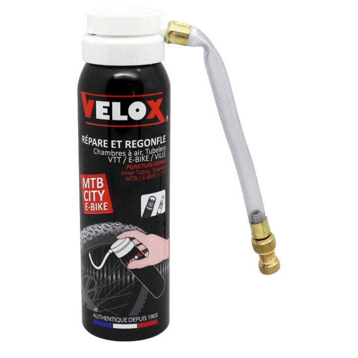 Bombe Anti-Crevaison Velox VAE - E-Bike Et VTT Presta-Schrader (100Ml)