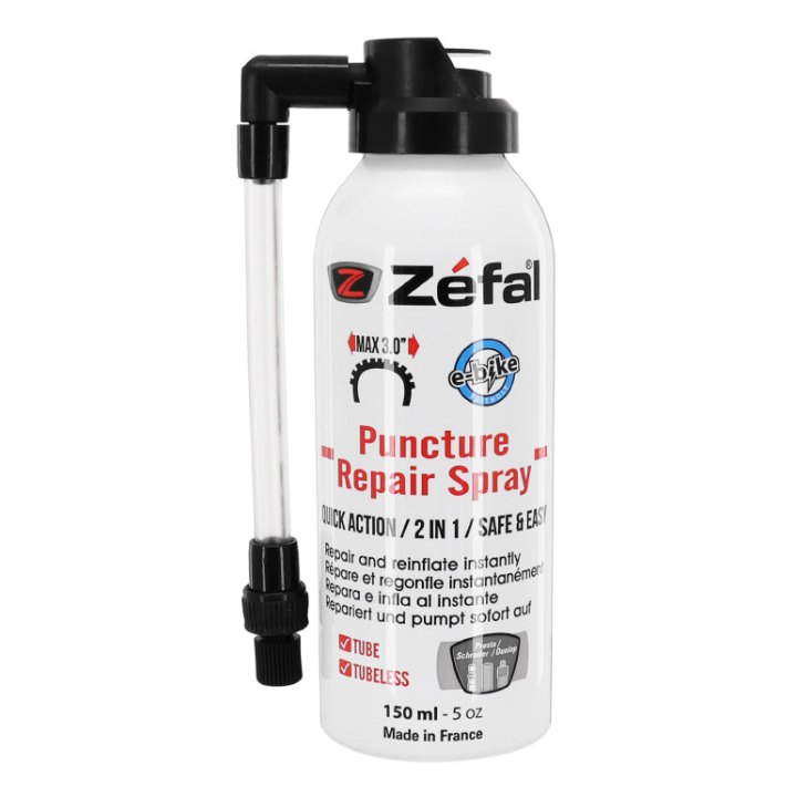 Bombe Anti-Crevaison Zefal Pneu 27.5+-29+ Tubeless - Tubetype Presta-Schrader (150Ml)