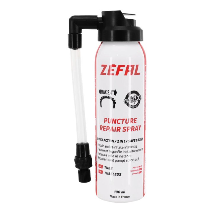 Bombe Anti-Crevaison Zefal Pneu VTT Tubeless - Tubetype Presta-Schrader (100Ml)