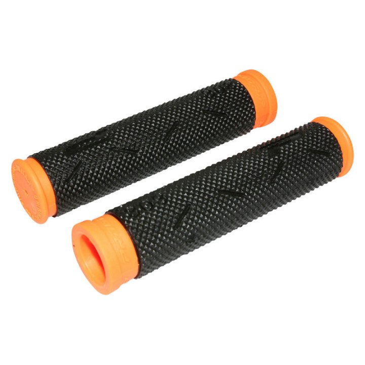 Poignée VTT Progrip 808 Noir-Orange Fluo Ø22 mm L120 mm (Paire)