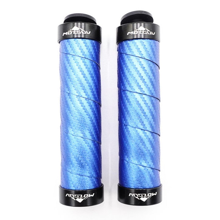 Poignées style carbone bleu/noir/rouge (Bleu)