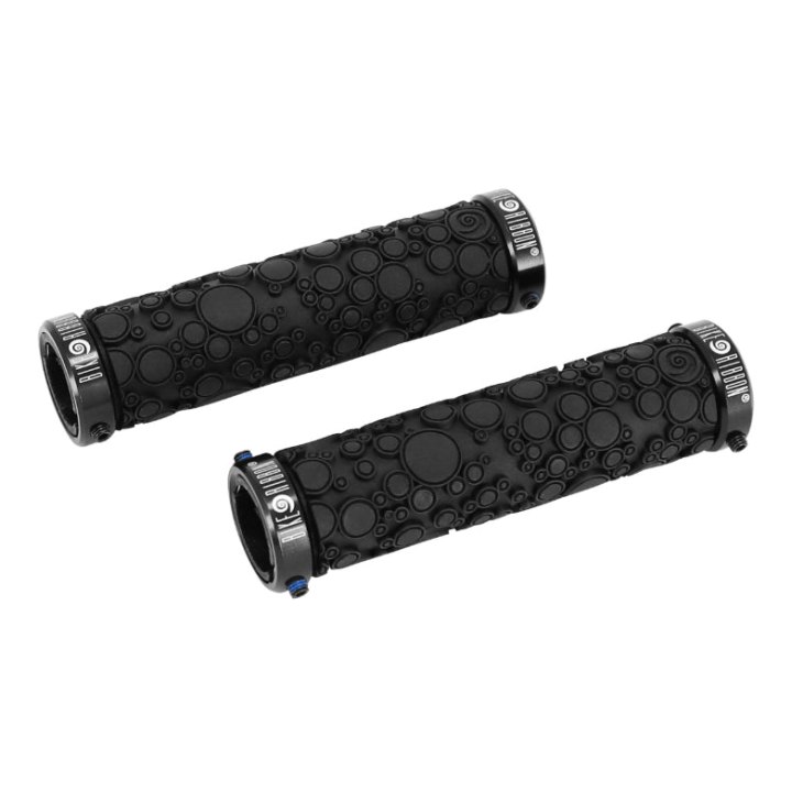 Poignée VTT Bike Ribbon Bubble Noir 22 mm Gel Double Serrage Chc (Paire)