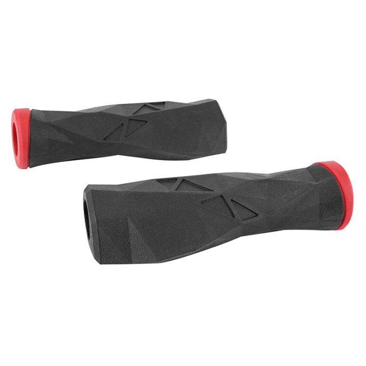 Poignée VTT Newton Probike Ergonomique Noir-Rouge L130 mm (Paire)