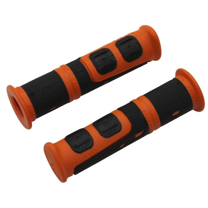 Poignée VTT Progrip 964 Evo Noir-Orange Ø22 mm L120 mm Predecoupe Pour 90 mm (Paire)