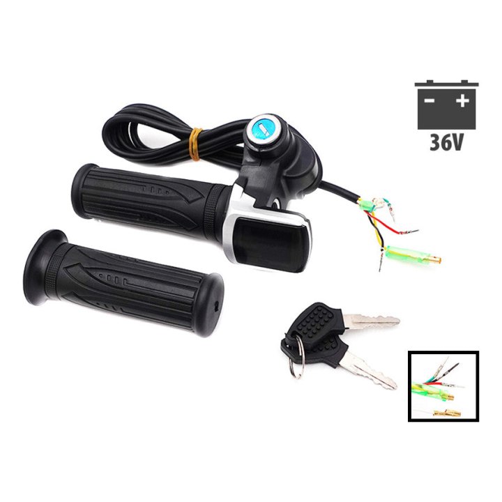 Poignées d'accélérateur draisienne à clef avec écran LED 36V
