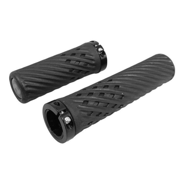 Poignée VTT Herrmans Luna Lock 90-130 mm Noir Avec Collier Fermeture (Paire)