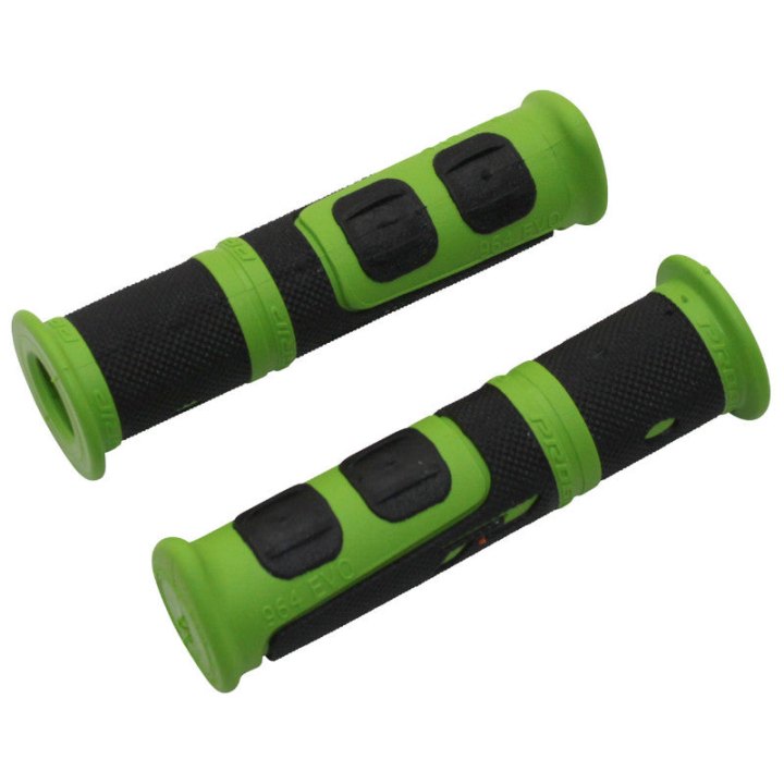 Poignée VTT Progrip 964 Evo Noir-Vert Ø22 mm L120 mm Predecoupe Pour 90 mm (Paire)