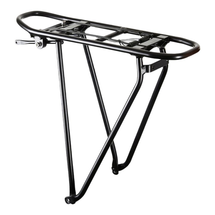 Porte Bagage Vélo Arrière A Tringles Racktime Eco Noir 28" Compatible Systeme Racktime -Poids Maxi 25 Kg- Avec Pince Ressort
