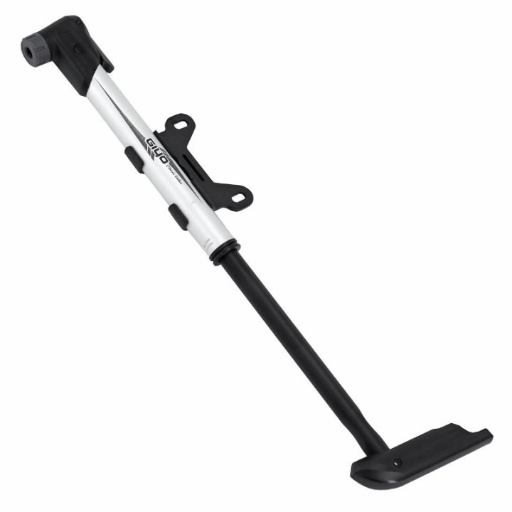Pompe Mini Route-VTT Giyo Corps Alu Argent Vp-Vs (Poignée En T) (Sur Carte) - Lg 270 mm Et 8 Bars