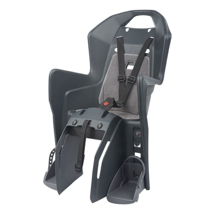 Porte Bebe-Siege Enfant Arrière Polisport A Fixer Sur Porte Bagage Fixation Etau Koolah Gris Coussin Gris (9 A 22Kgs) Homologué En 14344