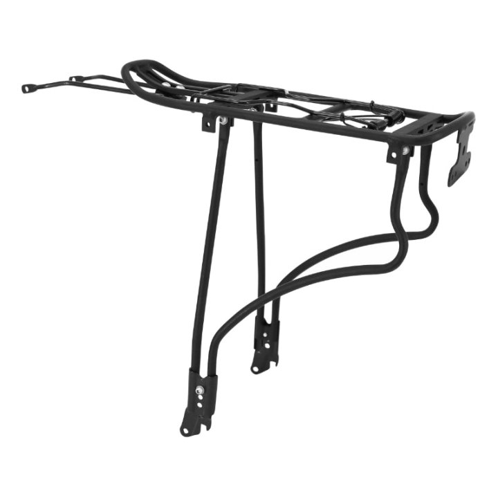 Porte Bagage Vélo Arrière A Tringles P2R Alu Noir Réglable 26" A 29'' Avec Porte Paquet (Surface Plateforme 39X14 cm) - Poids 10Kgs