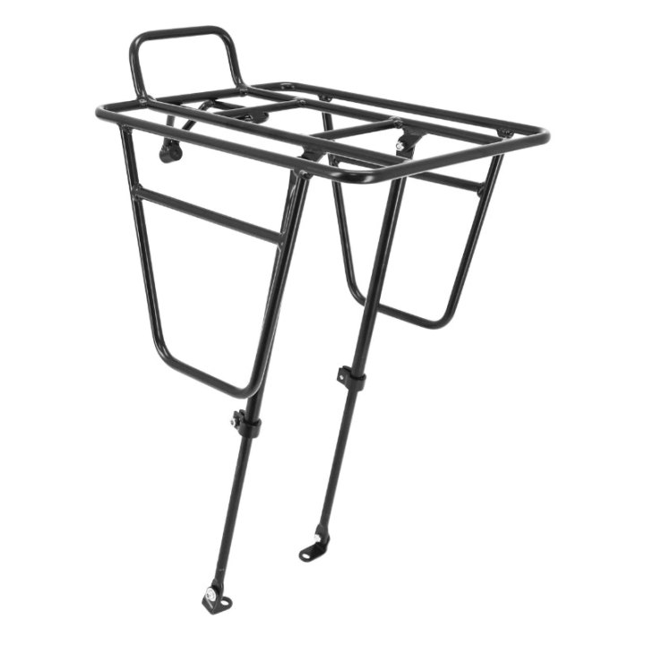 Porte Bagage Vélo Avant Plateforme A Tringles P2R Alu Noir Fixation Sur Tasseaux Ou Fourche Par Colliers (Plateforme 33X27 cm) (Poids Max 10 Kg)