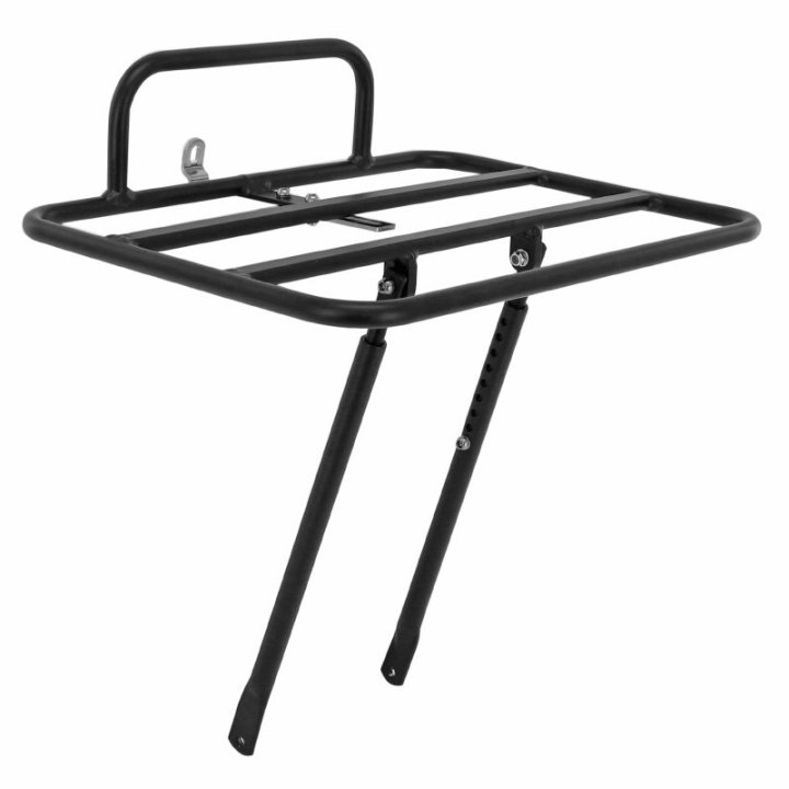 Porte Bagage Vélo Avant A Tringles P2R Diam 6 mm Noir Patte Réglable 26"-28" (Plateforme 35 cm X 25.8 cm)