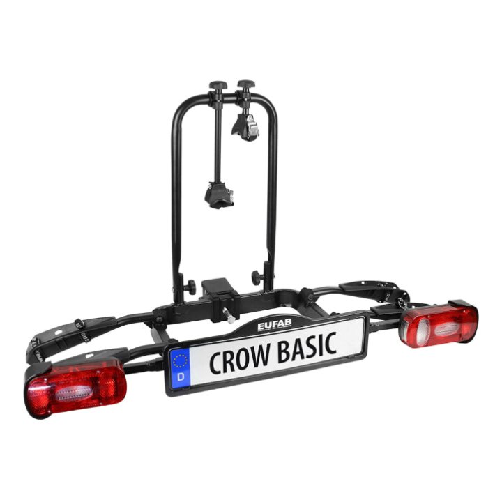 Porte Vélo Plateforme Eufab Crow Basic Pour 2 Vélos VAE Fixation Rapide Sur L'Attelage - Charge Maxi 50Kgs
