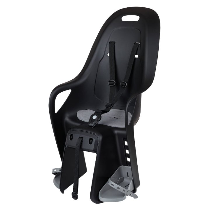 Porte Bebe-Siege Enfant Arrière Polisport A Fixer Sur Porte Bagage Fixation Etau Koari Noir Coussin Gris Pour Mik Hd (9 A 22Kgs) Compatible VAE Homologué En 14344 En Boite Individuelle