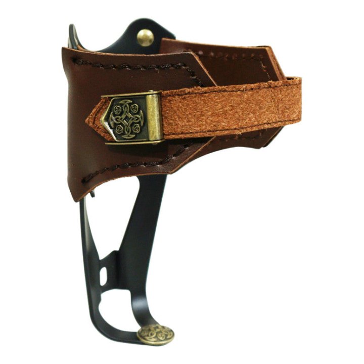 Porte Bidon Newton Vintage Alu Noir Et Cuir Brun