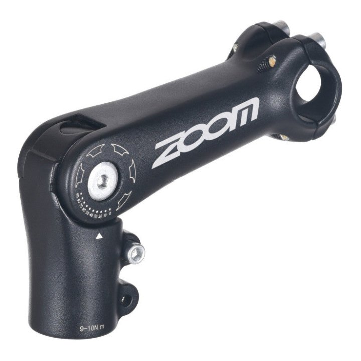 Potence VTT -Urbain-Trekking Zoom Réglable Rehausse Alu Noir Mat 31.8 L 90 mm Ahead-Set 1"1-8