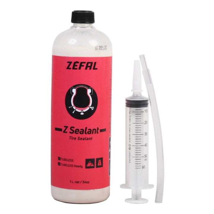 Preventif Anti-Crevaison Zefal Z-Sealant Tubeless-Tubetype (1L) Avec Seringue 60Ml