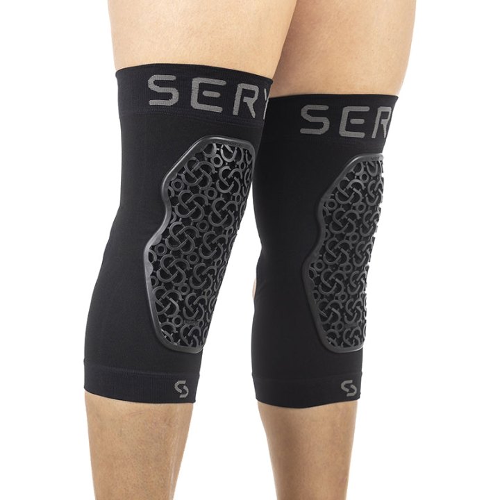 Protection Genouilleres VTT Seryt Vented Flow Alps Antibacterien, Antiderapante, Sans Couture, Ouverture Derriere Genou Noir L-XL (Vendu A La Paire) 220 G -Ce En 1621.1 Niveau 1- Pédalage Fluide