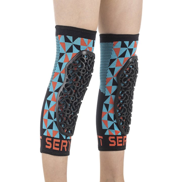 Protection Genouilleres VTT Seryt Junior Flow Arlecchino Antibacterien, Antiderapante, Sans Couture Bleu-Vert S-M (Vendu A La Paire) 300 G -Ce En 1621.1 Niveau 2-