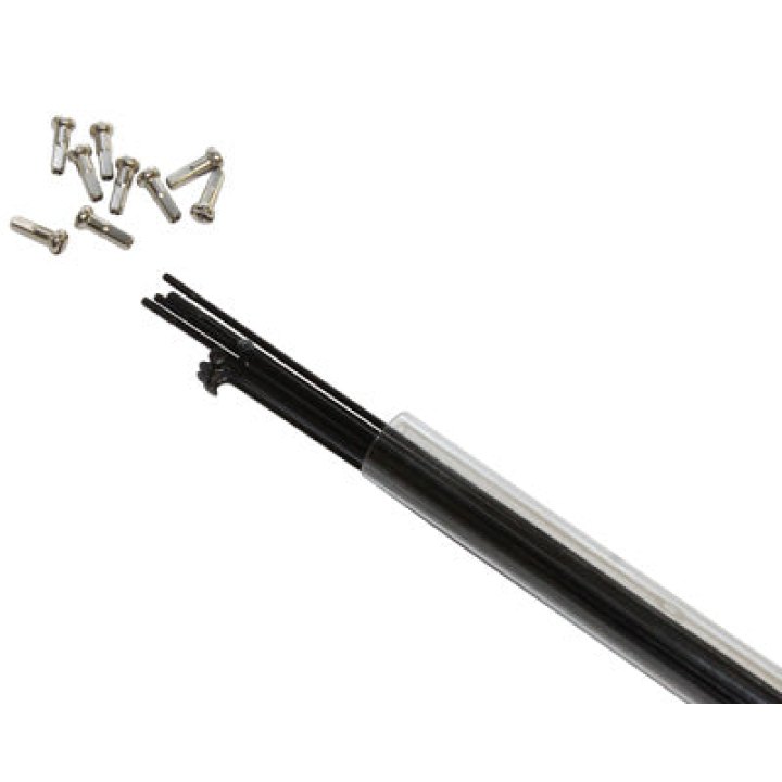 Rayon INOX Noir 2 mm L 296 mm Tête Coudée Avec Écrou (Tube De 10)