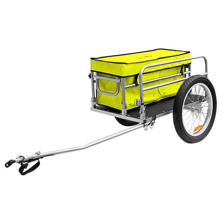 Remorque Vélo Utilitaire Alu Beach Pliable (L84X75Xh69) Avec Roues 20''X 3.00 Fixation Axe De Roue Arrière