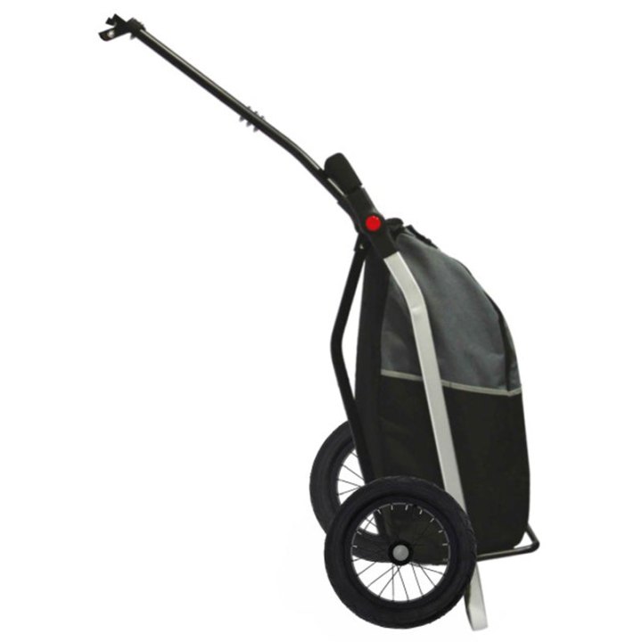 Remorque Vélo Shopping Trailer Chassis Alu Avec Pneus Gonflables 12" Livree Avec Fixation Tige De Selle Poids Maxi 20Kgs Volume 50L