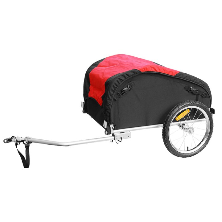 Remorque Vélo Utilitaire Maxi 45Kg (Dimensions L75Xl53Xh42) Avec Roues 16" Fixation Axe De Roue - Remorque Livree Avec Bache, Drapeau Sécurité Et Réflecteurs