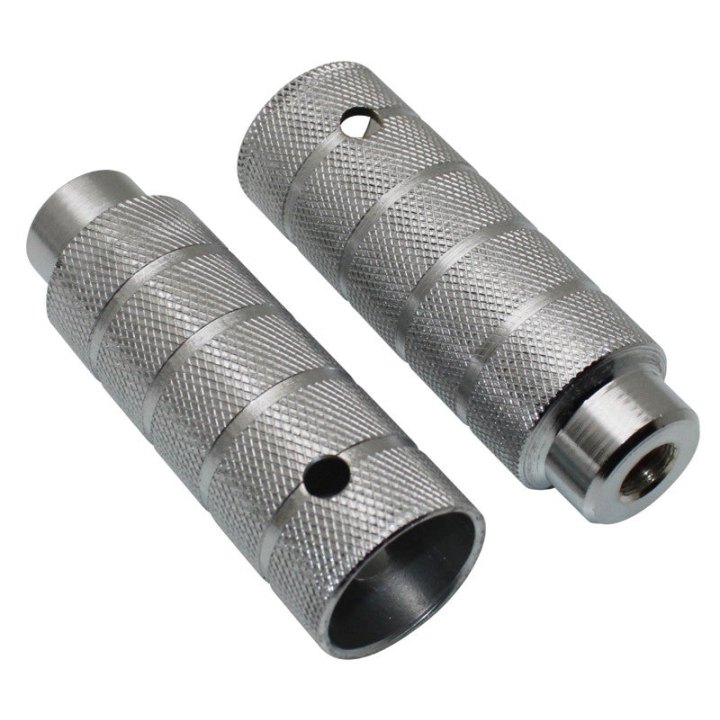 Repose Pied BMX Alu Diam 38 mm Argent L110 mm Pour Axe De 14 mm (Paire)
