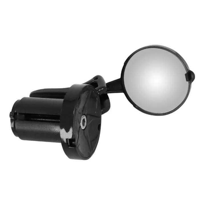 Rétroviseur Vélo Gauche Ou Droit Rond Rabattable Fixation Embout Cintre Route (Miroir Diam 3 cm)(Livre En Boite)