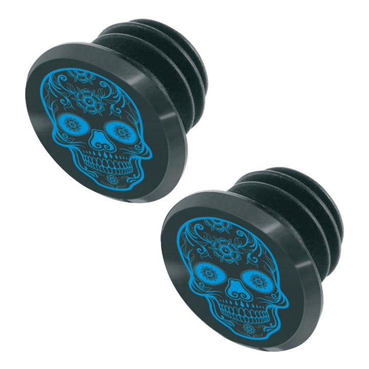 Bouchon De Cintre VTT Switch Skull Noir-Bleu (Sur Carte Par 2)