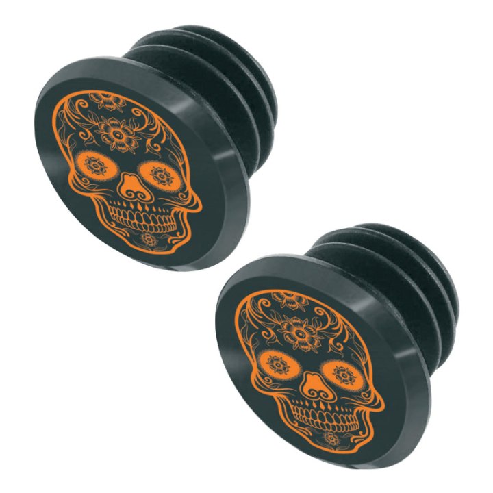 Bouchon De Cintre VTT Switch Skull Noir-Orange (Sur Carte Par 2)