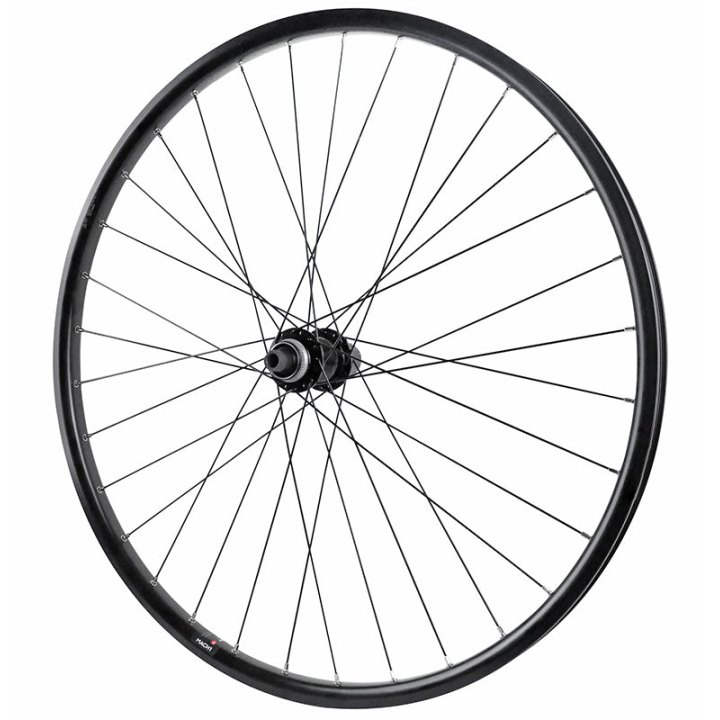 Roue VTC - VAE Disque 700 X 35 Double Paroi Arrière Cassette 11-10-9V Moyeu Shimano Tc 500 Centerlock Tubeless Ready Axe Traversant 12-142 Noir Jante 23C 32 Rayons -Poids Max 180 Kg-