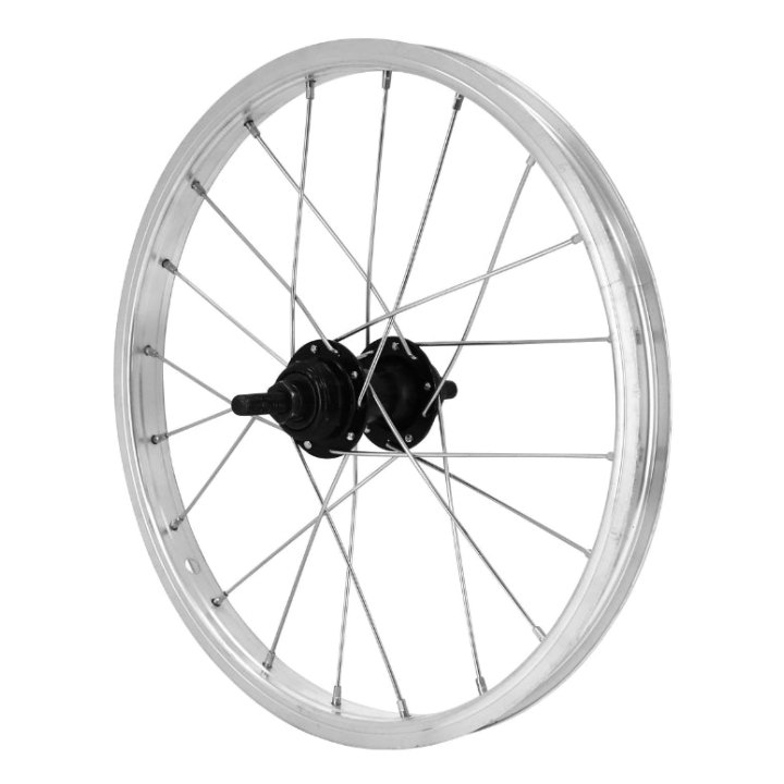 Roue City Patin 16" X 1.75 Arrière Jante Alu Moyeu Acier Noir 100 mm Axe Plein Roue Libre 1V (ETRTO 305X20)